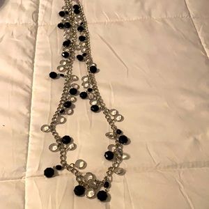 NWOT WHBM SILVER LONG NECKLACE WITH BEADS